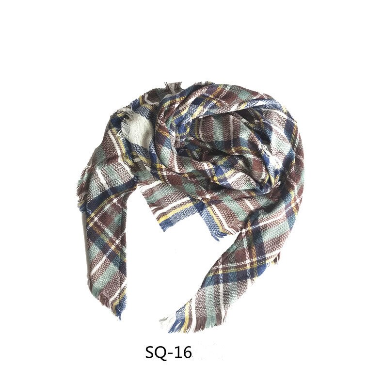 JIFANPAUL scarf autumn and winter imitation cashmere children's plaid scarf retro shawl scarf unisex: B18 A16