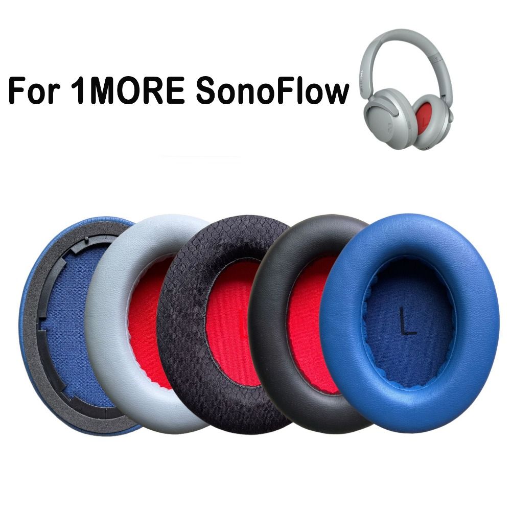 Almohadillas para los oídos para 1MORE SonoFlow para SonoFlow SE, almohadillas de repuesto para auriculares, orejeras de esponja con memoria de cuero proteico suave