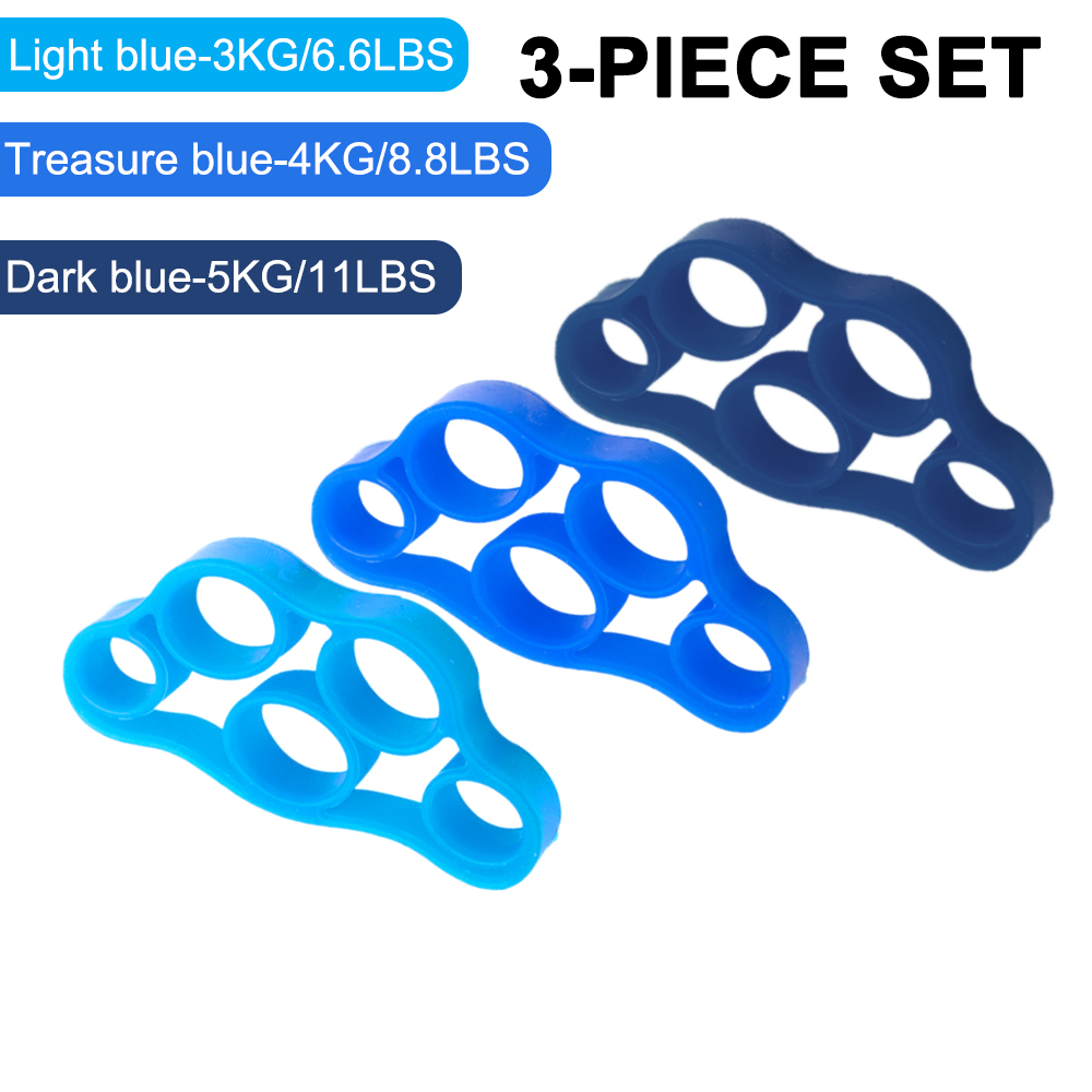 3PCS Finger Gripper Silicone Hand Gripper Resistance Band Hand Grip Wrist Stretcher Finger Expander Strength Trainer Exercise: 3pcs set A