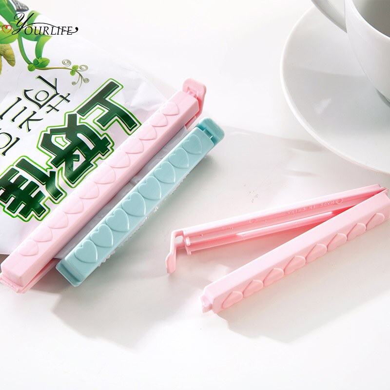 Oyourlif 5 st/set återanvändbara påsklämmor matförseglingsklämma familjens snack mjölkpulver plastpåsar förpackningsklämma plastförslutare