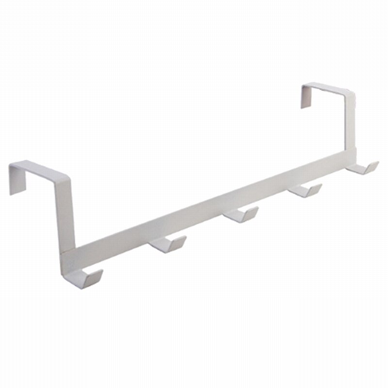 Praktische Smeedijzeren Deur Haak Muur Hanger Hoed Duurzaam Keuken 5 Haken Dragende Handdoek Hoed Kleren Muur Haak Over Deur: white