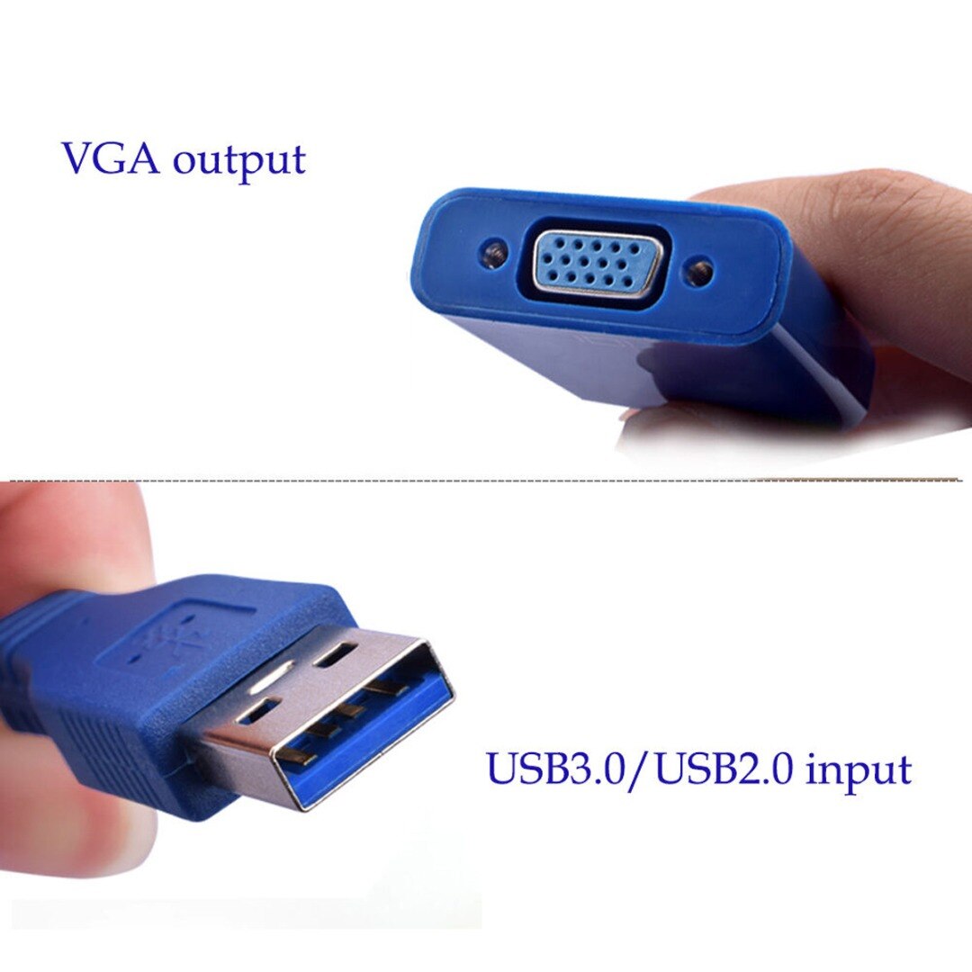 USB 3.0 to VGA 1080P Video Graphic Card Display External Adapter for Win 7/8/10 Desktop Laptop PC Monitor Projector Converter