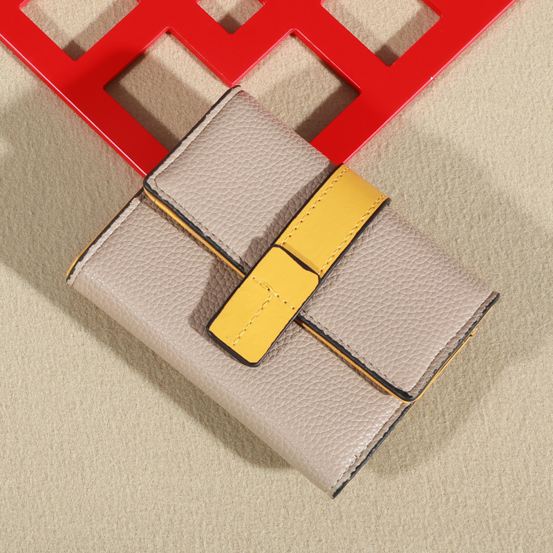 Original minimalistisk liten lommebok med stor kapasitet for kvinner: Brun