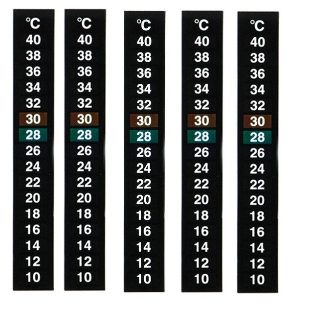 Termometr naklejka wskazująca temperaturę akwarium akwarium kontrola pomiaru cyfrowa zmiana temperatury wysokiej jakości trwały klej: 5szt