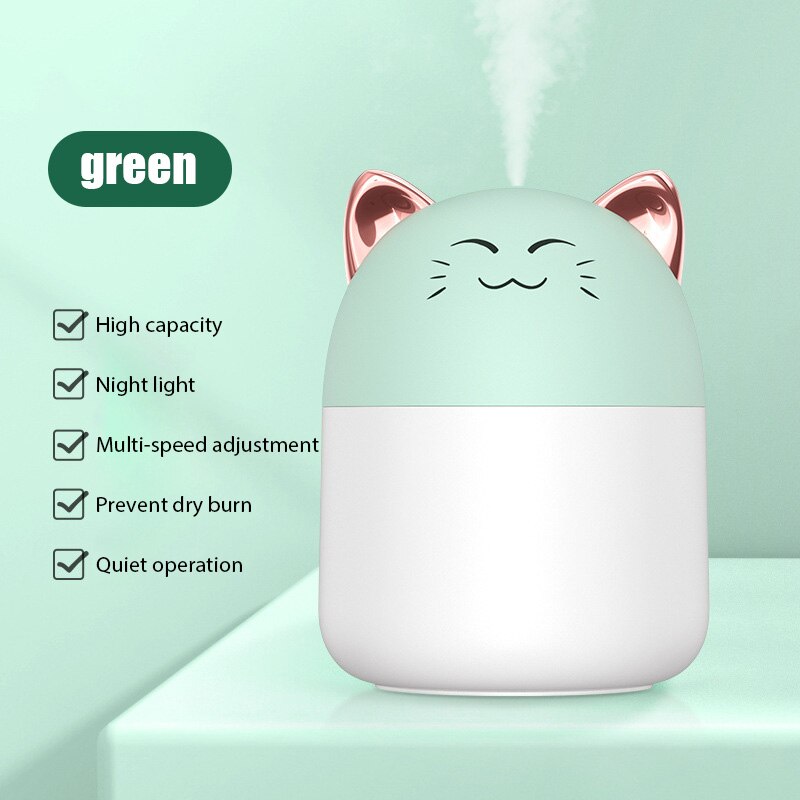 Humidificador de aire con forma de Tigre, difusor de aceites aromáticos ultrasónico para mascotas bonitas, lámpara LED de Color romántico, USB, 300ML: 005