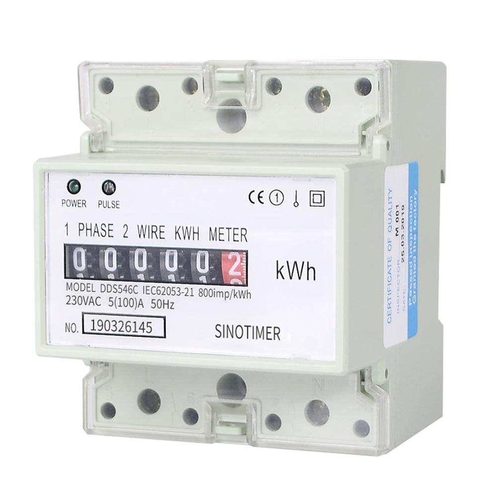 SINOTIMER DDS546C 230VAC monophasé 4P compteur d'énergie analogique wattmètre électrique domestique Din Rail mètre