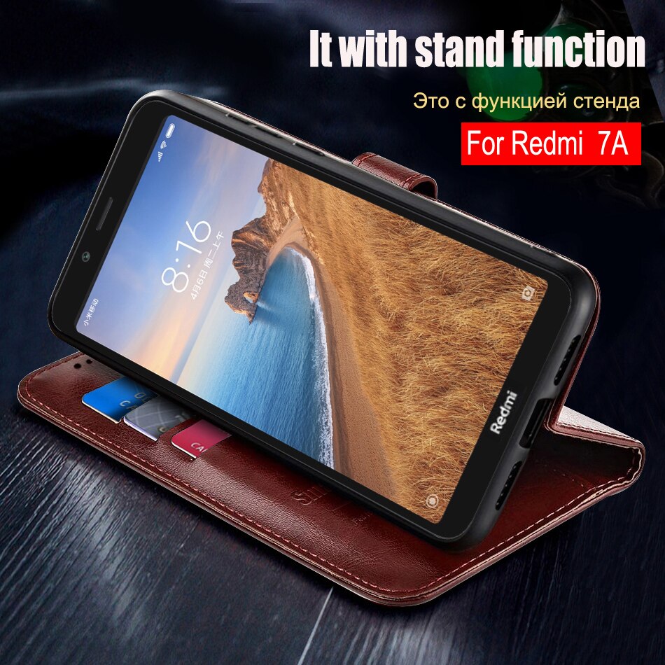 Para xiaomi redmi 7a caso proteção completa macio tpu flip capa de couro redmi 7a pára-choques caso de telefone para xiaomi redmi 7a capa