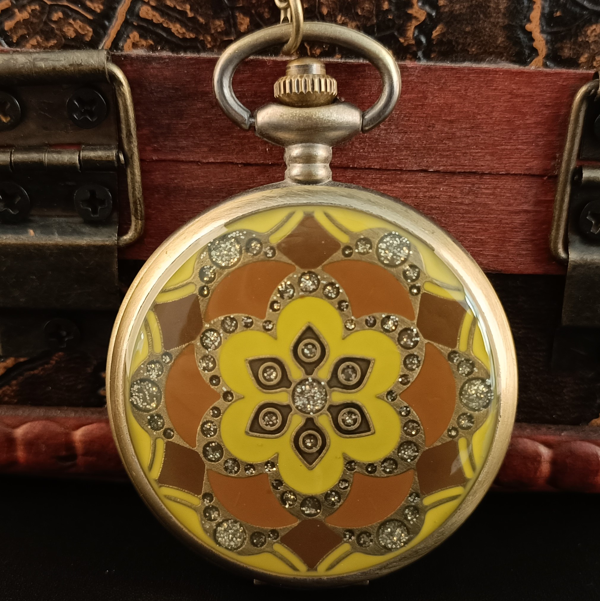 Relojes de bolsillo de bronce antiguo de Jade a la para mujer, señora, amiga, madre, , collar, reloj colgante con cadena