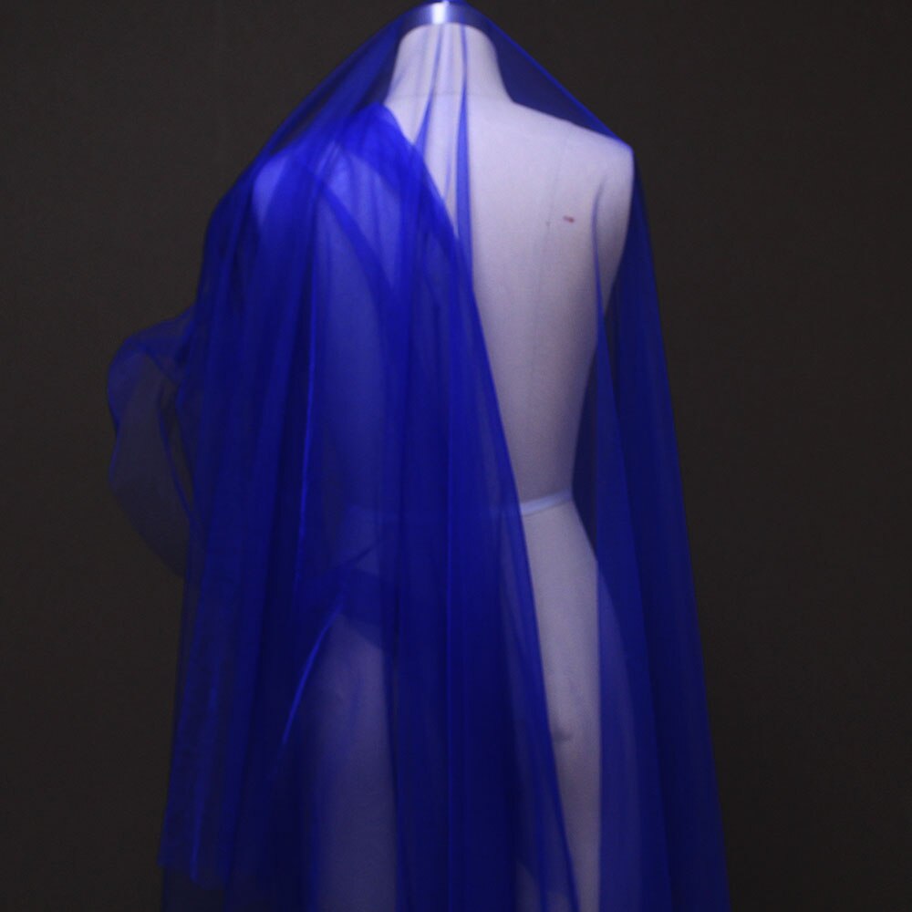 Real Image 3 Meters Royal Blue Long Wedding Veil WITHOUT Comb Colorful Veil