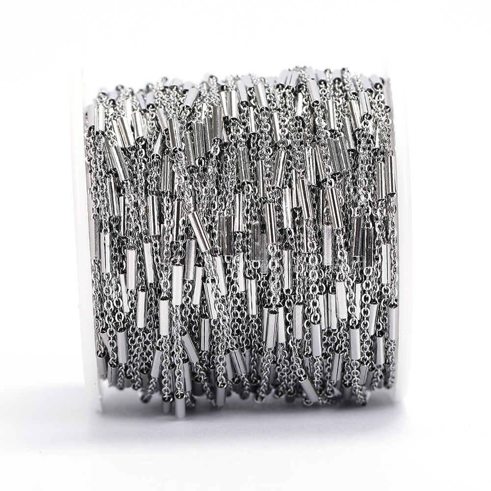 2 meter roestvrijstalen ketting ketting buis gouden ketting accessoires voor armbanden sieraden maken componenten handgemaakte DIY: green