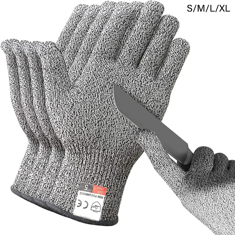 Guantes resistentes a cortes de grado 5, protección de seguridad para corte de vidrio HPPE resistente a los arañazos para jardineros, guantes de corte para construcción
