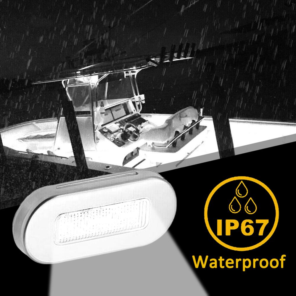 4pcs Boat Marine Grade 12V Large Waterproof Cool Blue LED Courtesy Lights Stair Deck