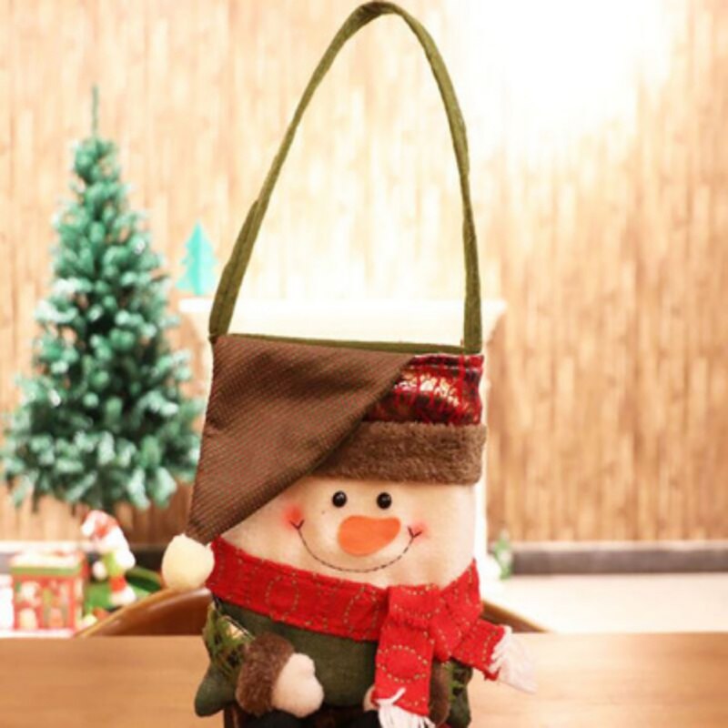 Most Popular Decoration Candy Bag And Socks Santan Bag Cute Santan Shape Storage Bag Household Christmas 2 In 1