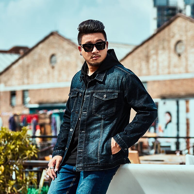 Herfst Tij Grote Maat Heren Jas Mannen Casual Losse Denim Jas Jas Grote Maat 5XL 6XL gewassen Denim Shirt