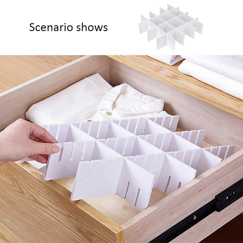 DIY Drawer Division Board Plastic Divider Grid Drawer Organizer Adjustable Cabinet Storage Divider Household Wardrobe Separator