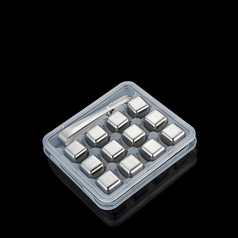 Rvs Ice Cubes, Herbruikbare Chilling Stones Voor Whiskey Wijn, Houd Je Drankje Koud Langer Ijs Deeltjes