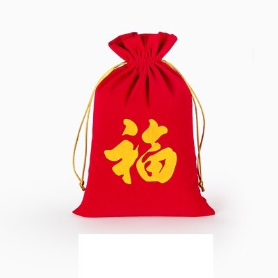 10pcs/lot 20x30cm 30x40cm Chinese Words Fu Big Red Packing Drawstring Velvet Bags Year Christmas Party Bags Pouches