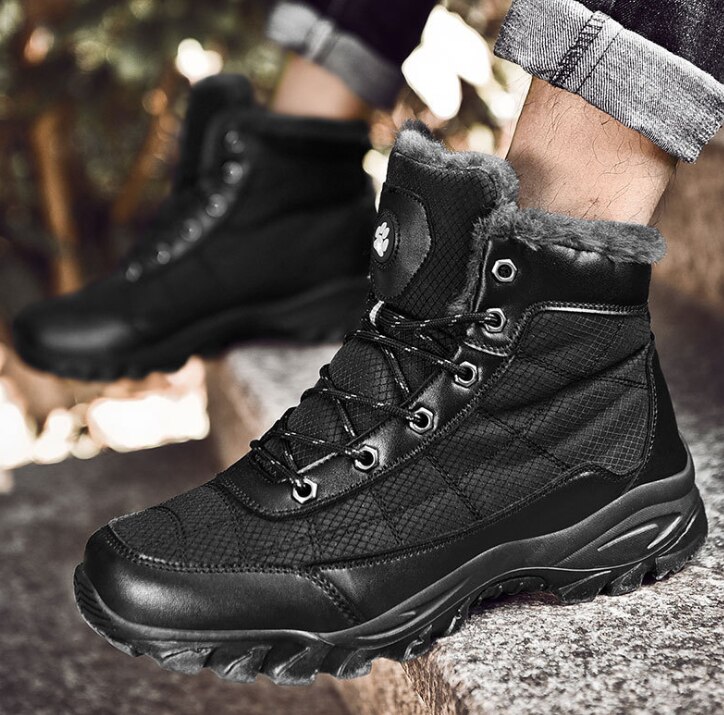 Trend Mannelijke Sneeuw Pluche Warme Mannen Keep Warm Bont Botas Classic Outdoor Wandelen Sneaker Enkel Winter Grote Maat 48 Schoeisel