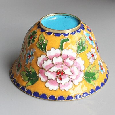 Chinese stijl oude Beijing craft cloisonne 4 inch water kom decoratie: Goud