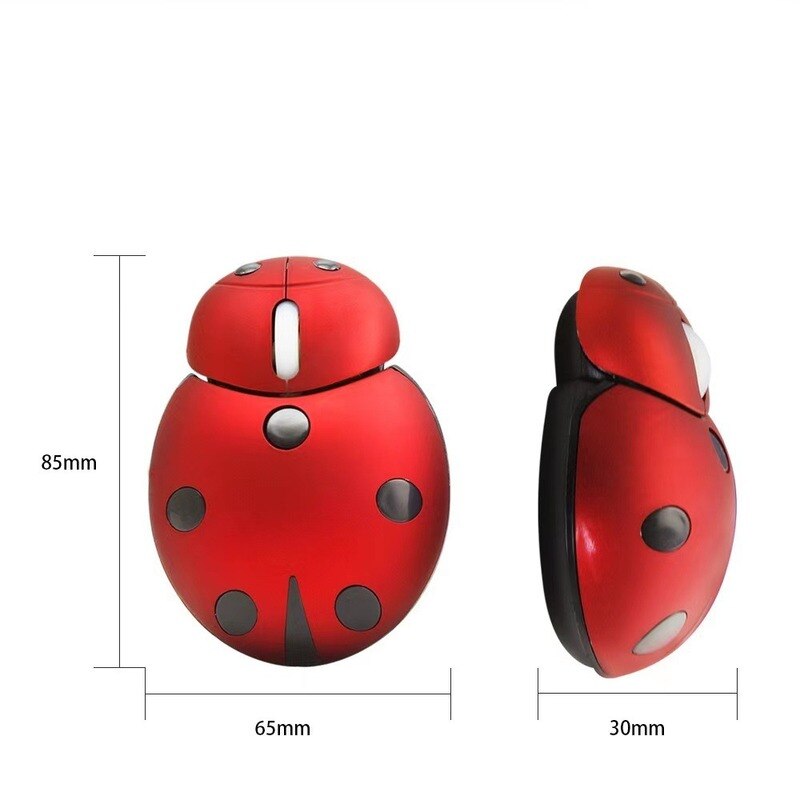 2.4GHz Wireless Mouse Cute Animal Beetle Mini Mouse Mice with USB Receiver for PC Laptop Desktop Computer Optoelectronic Mouse