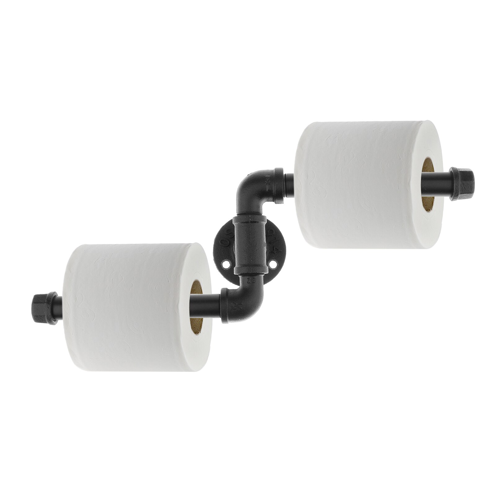 Wall Mount Toilet Paper Holder Rack Tissue Roll Dispenser Stand Rustic Iron Pipe