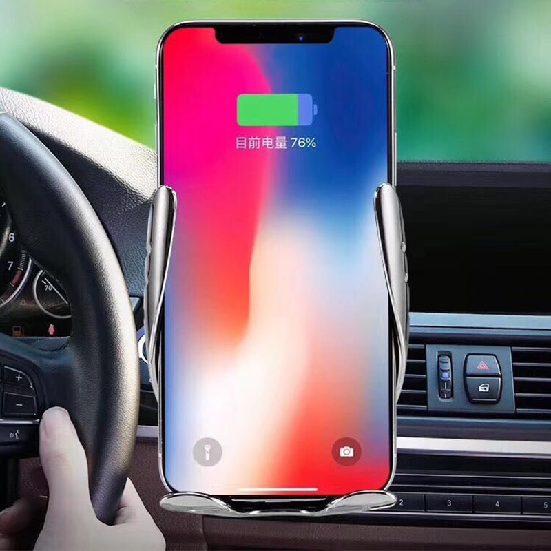 Qi Automatic Clamping Car Phone Holder Fast 10W Wireless Charging Car Charger Holder Mount Air Vent for iPhone X Max XR Samsung