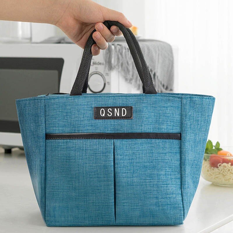 Lunch Bag Kid Women Men Thermal Insulation Waterproof Portable Picnic Insulated Food Storage Box Tote Lunch Bag: 01 Blue Small