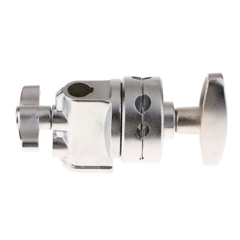 Heavy Duty Grip Head Swivel Head Holder Mounting Adapter For Light Stand Silver
