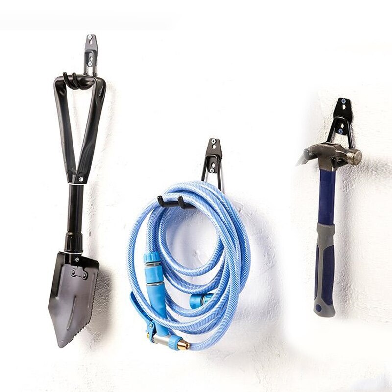 Heavy Duty Metal Hook Garage Storage Rack Wall Mount Bicycle Hanger Hooks Wall Mount Ladders Garden Tool Anti-slip Organizer