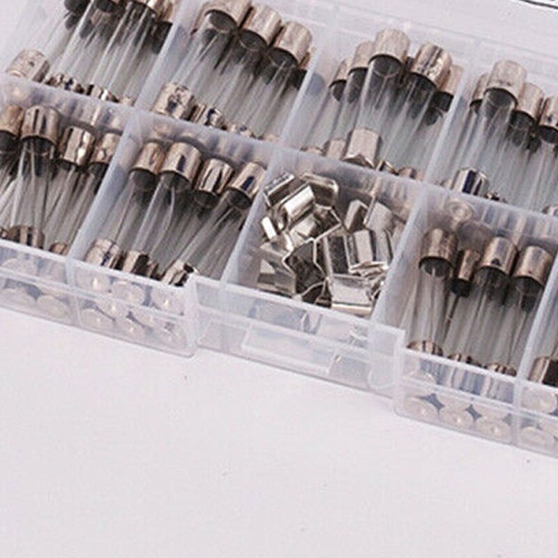 250V 6x30mm 0.5A-30A Electronic Glass Tube Fuse Assortment Kit With Fuse Holder