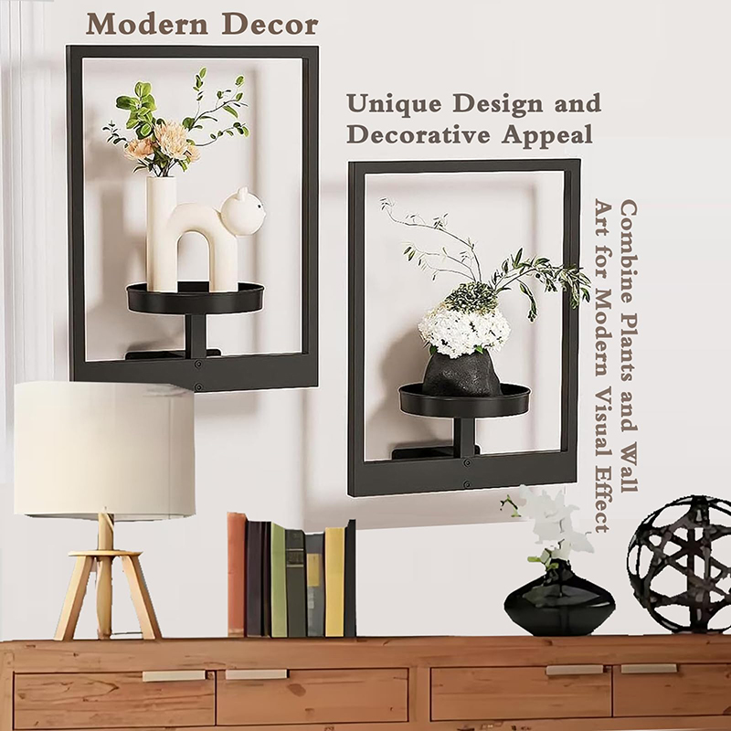 Metal Plant Wall Frame Photo Frame Wall Planter Wall Mounted Succulent Planter Stylish Metal Window Plants Holder For Home Decor