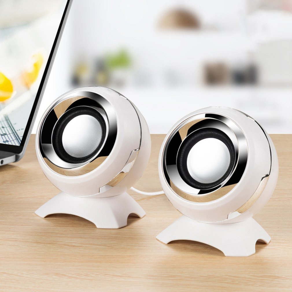 Q8 USB Wired Computer Speakers Bass Horns for Laptop Desktop Phone Powerful Speaker Multimedia Loudspeaker: White