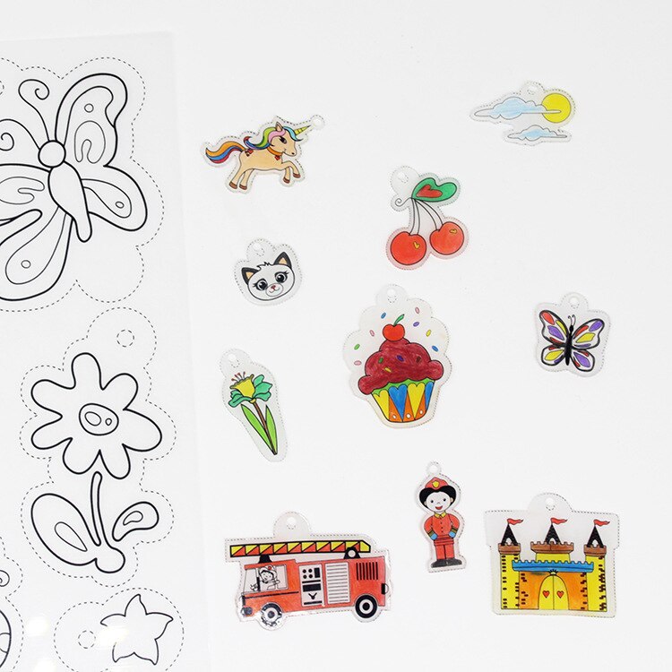 5 teile/los Shrinky Dinks Wärmeschrumpfende Blatt Mit aufbringen Füllung Schrumpfen papier Für DIY Scrapbooking accesssories Dekor