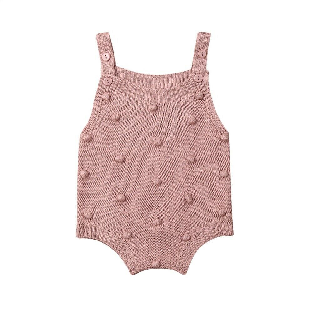 Pudcoco Baby Bodysuits Set Baby Jumpsuit Algehele Mouwloze Baby Jongens Kleding Herfst Gebreide Meisjes Jongens Baby Casual Kleding: Roze / 18m