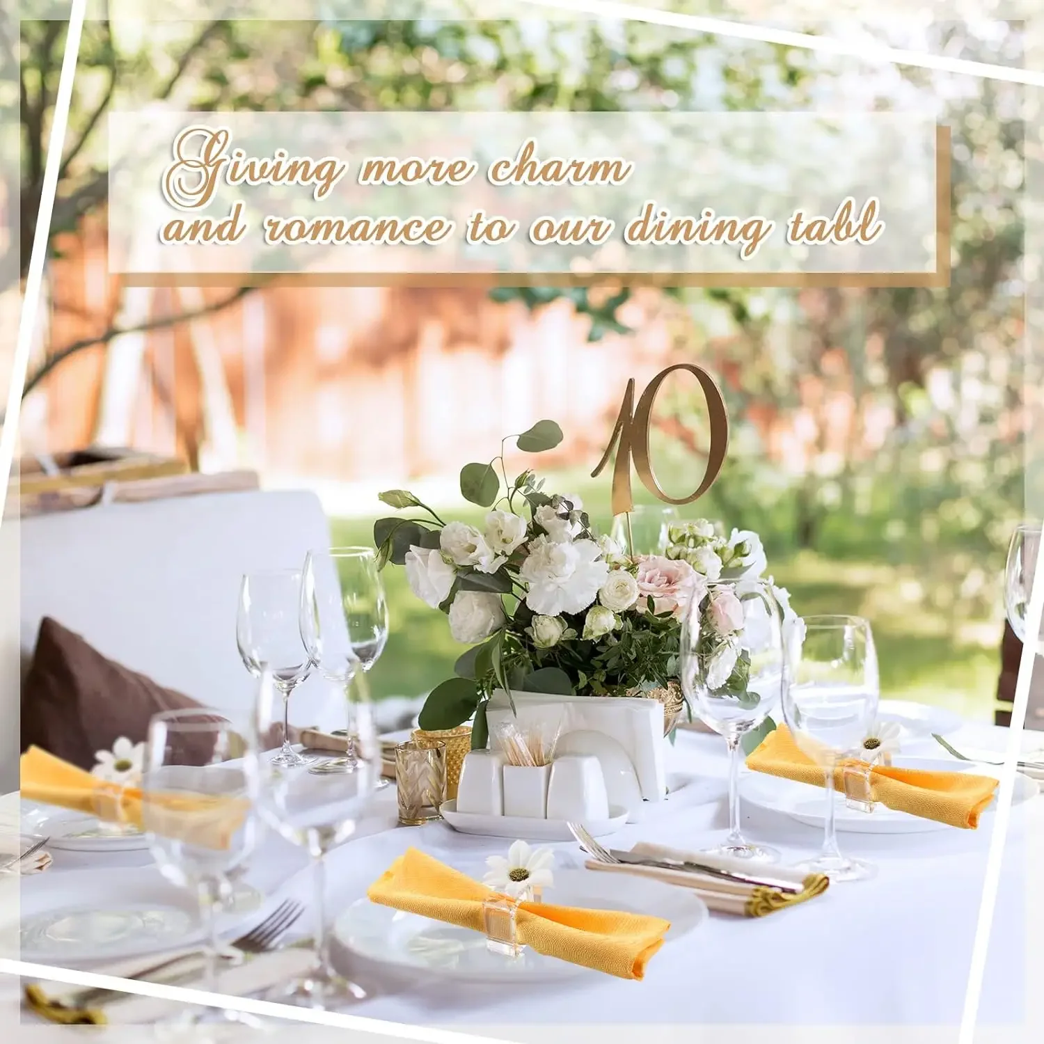 4-24Pcs Acrylic Napkin Rings Flower Vase Napkin Holders Clear Square Napkin Rings Bulk for Wedding Party Banquet Table Decor