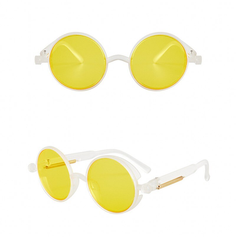 Gafas de sol de para Estilo Steampunk, lentes de sol con montura redonda Retro, clásicas, de colores, estilo gótico Punk, Unisex: 07