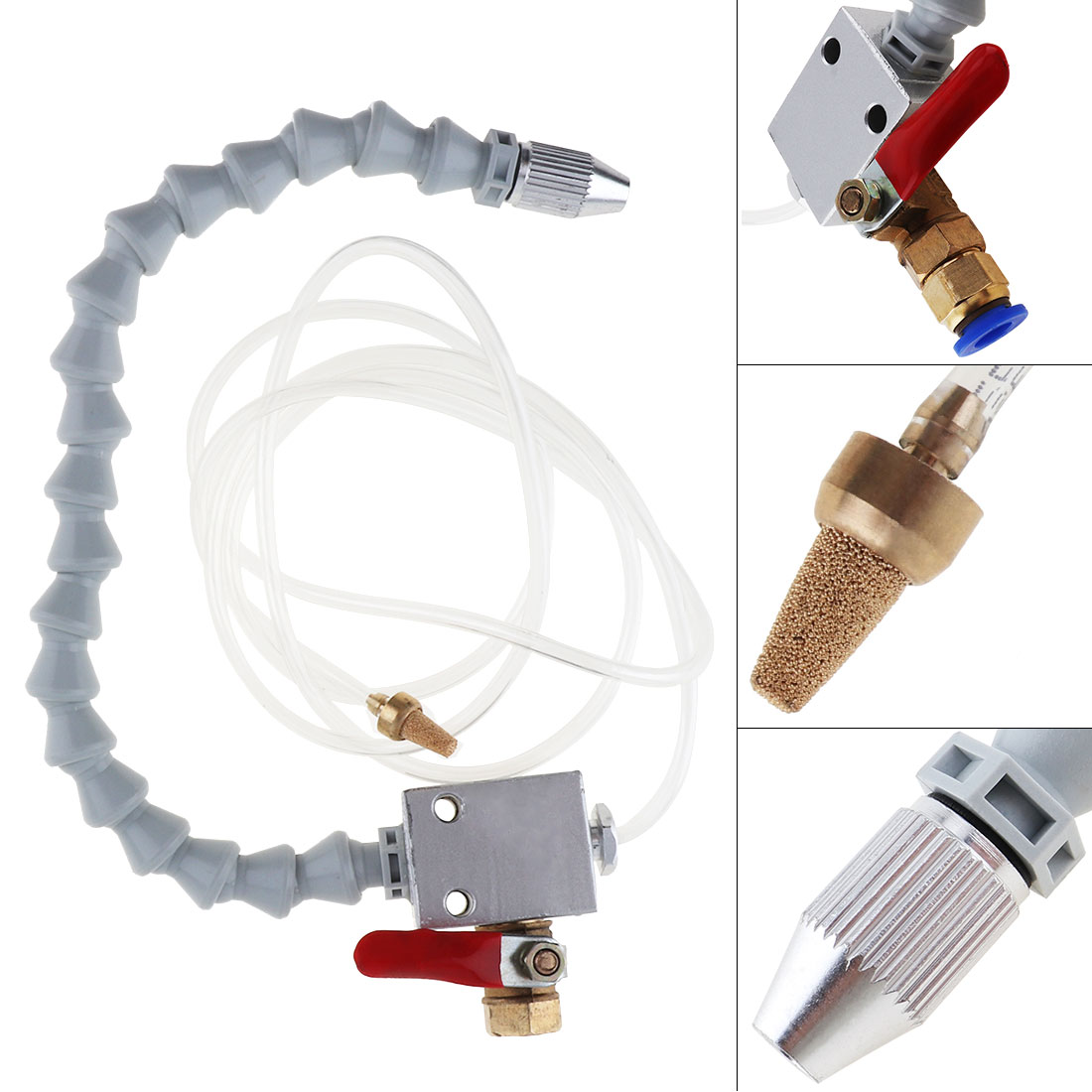 Witte Buis Inbrengen Cooling Spuit Met Kogelkraan Aanpassing Sluit 8 Mm Air Pijp Voor Metalen Snijden Graveren Cooling Machine