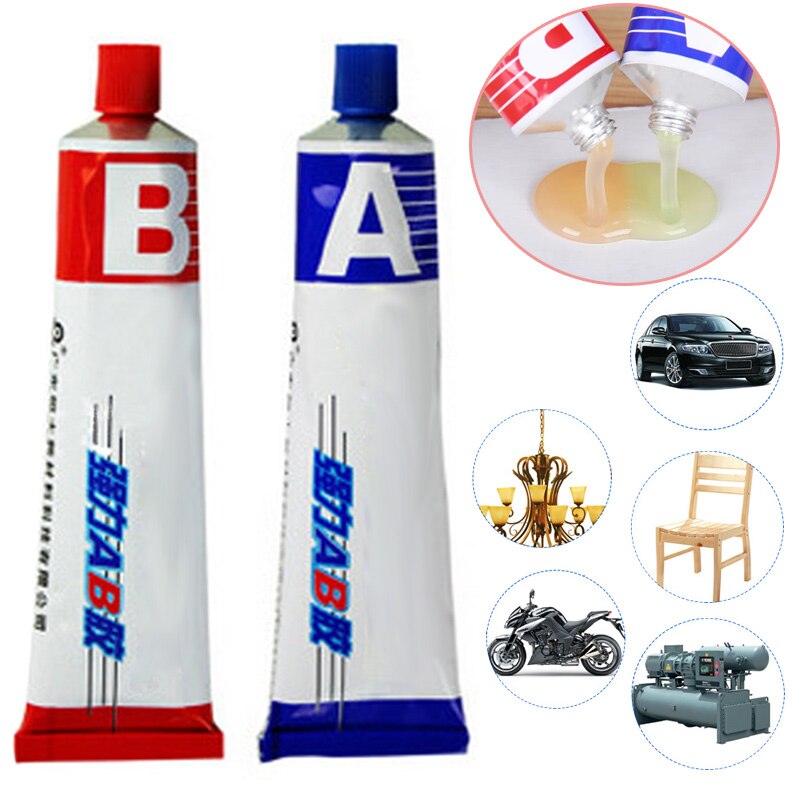 Industrial Heat Resistance Cold Weld Metal Repair Paste Metal Paste Cream 2pcs Glue Set Universal MU