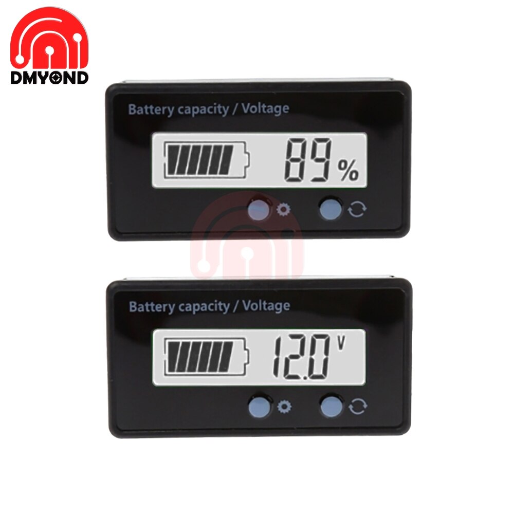 Dc 7v-100v 6v-73v litiumblysyra batterikapacitetsindikator makt display mätare led digital voltmeter spänningstester mätare: 6-73v vita