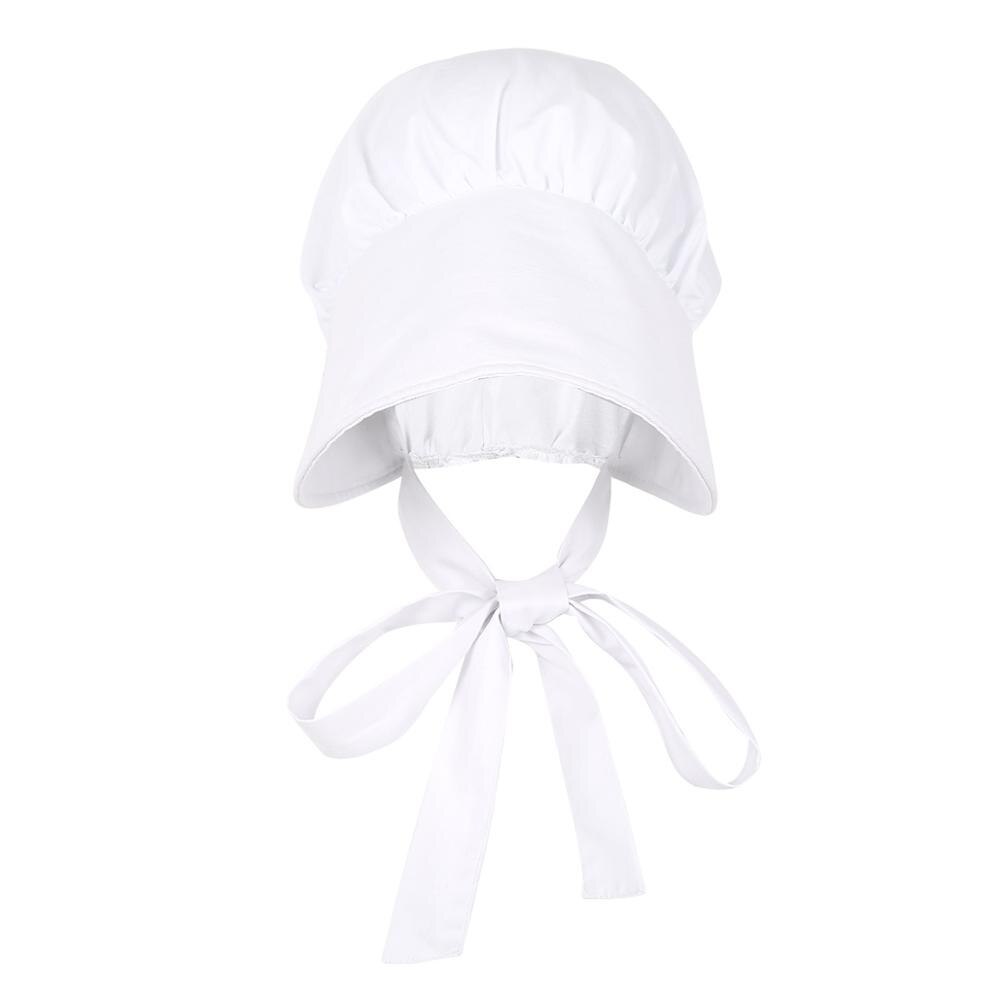 Womens Polyester Pilgrim Victorian Bonnet Oversized Hat Mob Cap Colonial Party Costume Accessory For Thanksgiving Halloween