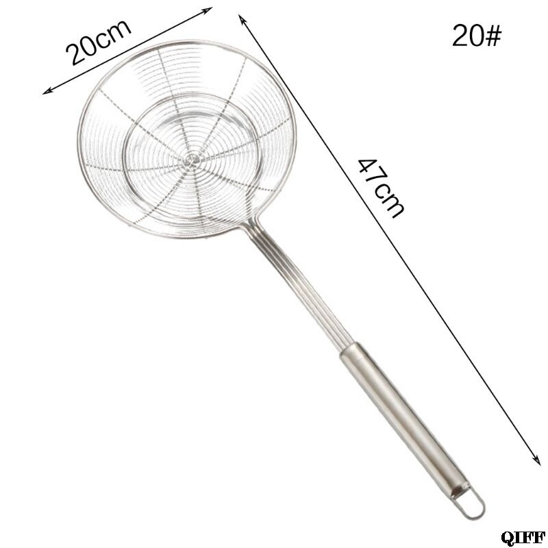 Spider Strainer Stainless Steel Skimmer Ladle Food Frying Spoon With Long Handle For Home Kitchen Fried Kitchen Restaurant JUN06: 9FF200256-20