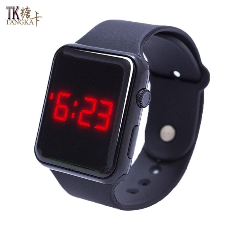 Sporthorloge diverse kleuren optioneel digitaal display led elektronisch horloge rubberen band vrijetijdsgedeelte