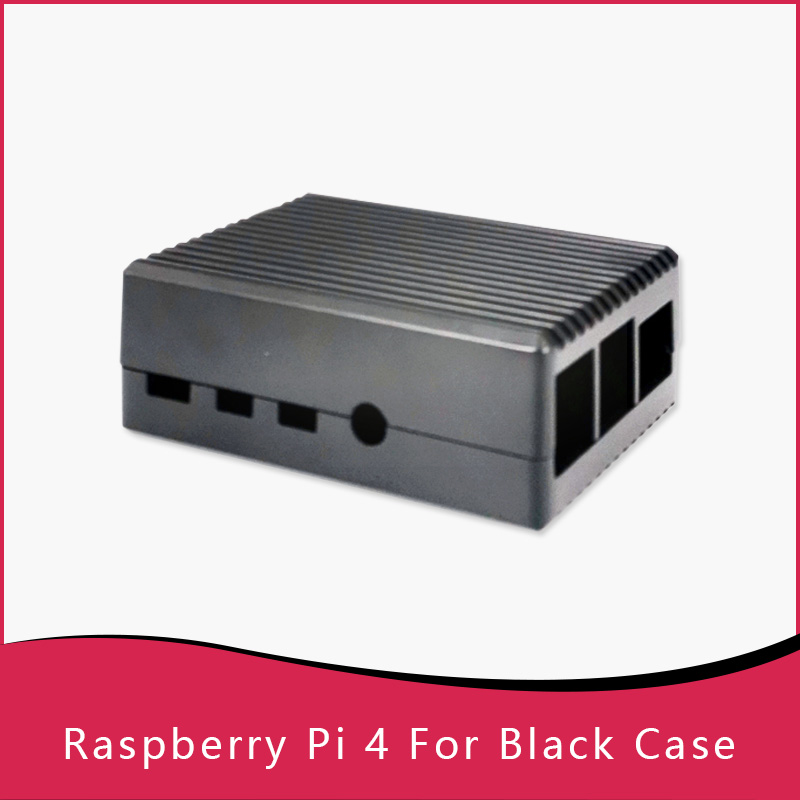 Argon neo raspberry  pi 4 etui minimalistisk slankt aluminium kabinet passiv køling robust, men bærbar glidende magnetisk top: Sort etui til  pi4