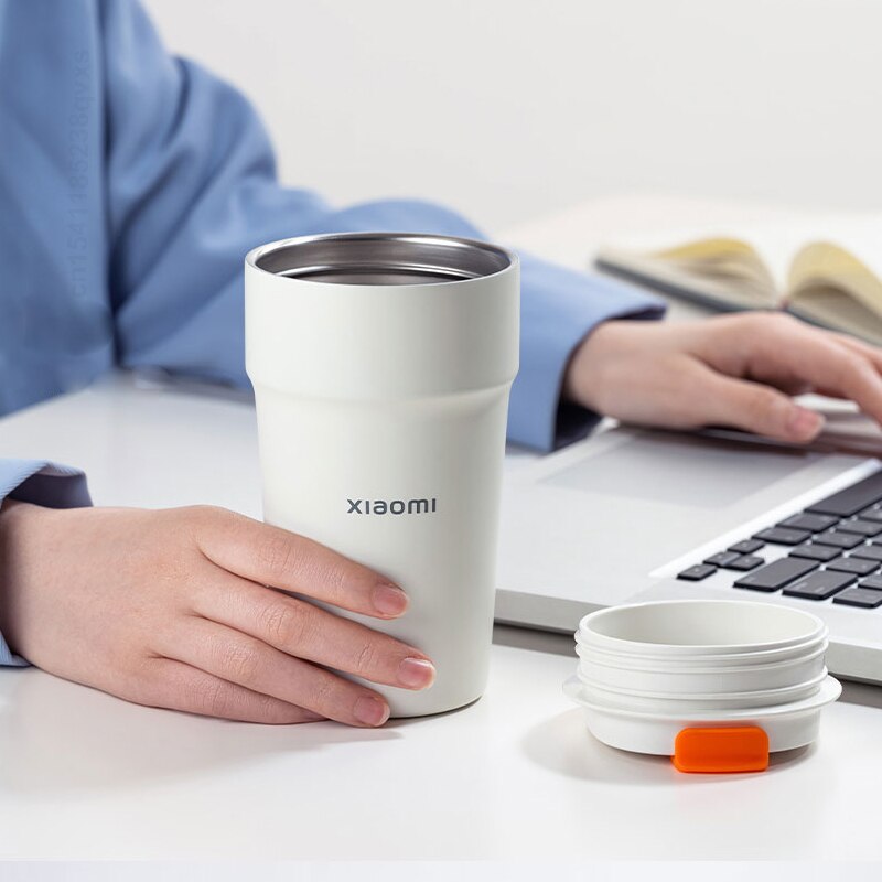 Oryginalny Xiaomi 500ml podwójny kubek termos ze stali nierdzewnej szczelny antypoślizgowy kubek termiczny kubek wody