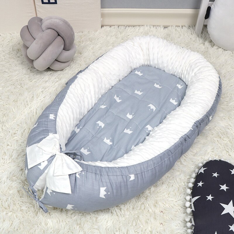 Nyfødt baby seng baby nest seng bærbar krybbe spedbarn småbarn bomull reiseseng vugge for nyfødt for baby sove 90*50cm: 5