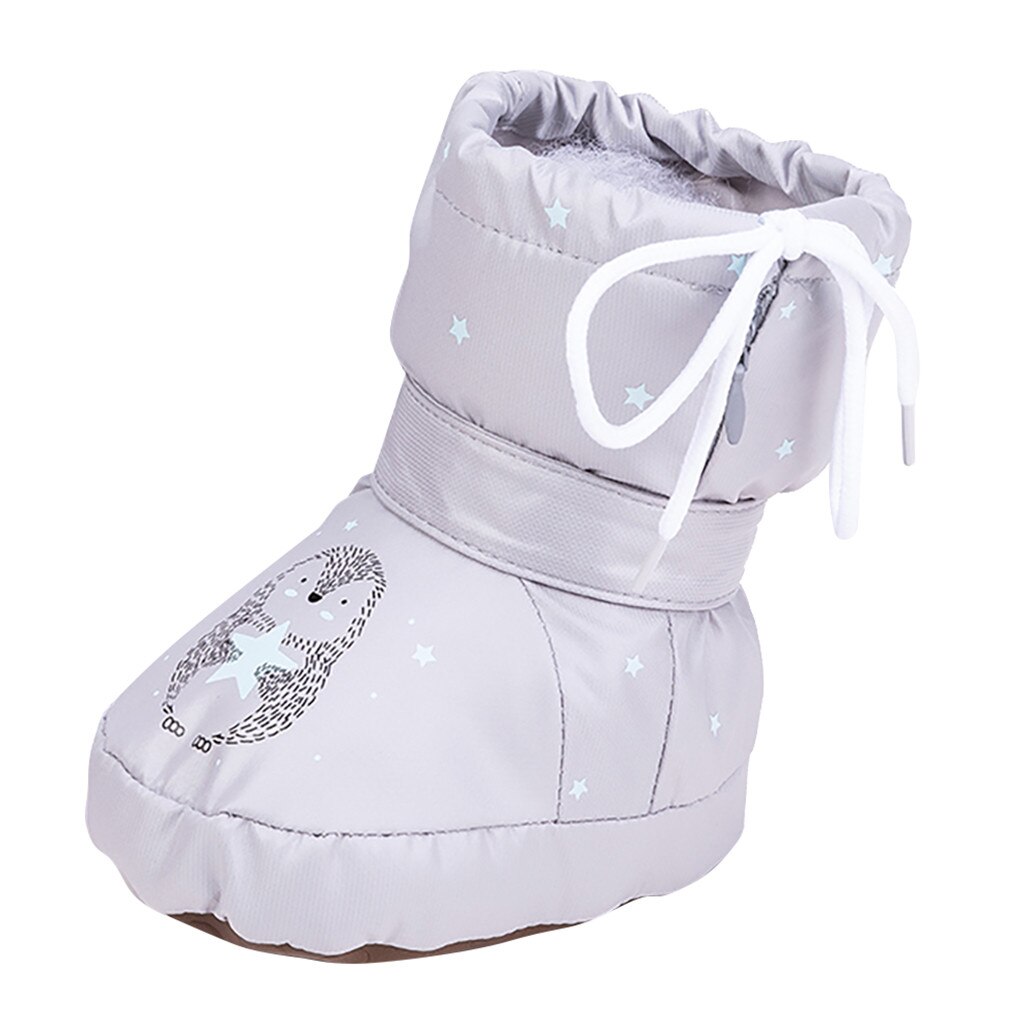 Kids Meisjes Jongens Schoenen Peuter Baby Herfst Cartoon Footgear Baby Front Schoenen Pasgeborenen Winter Warme Laarzen Schoenen Wieg Schoenen: Gray 2