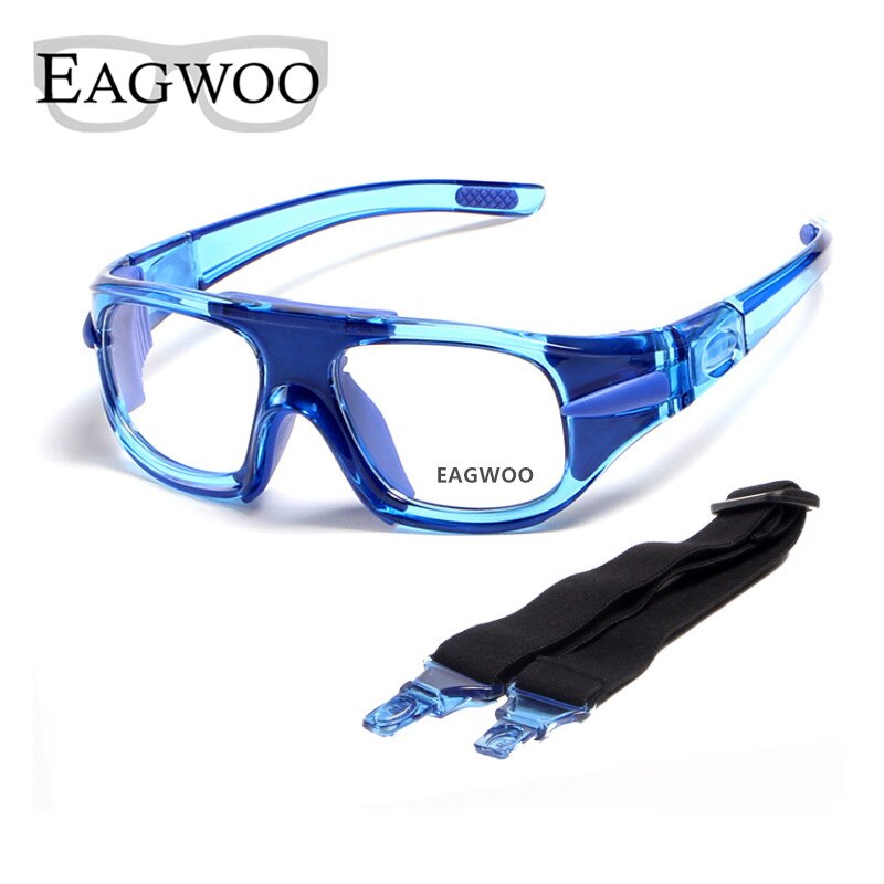 Eagwoo voksen udendørs sport basketball fodbold briller volleyball tennis beskyttelsesbriller aftagelig tempel recept linser brugbar