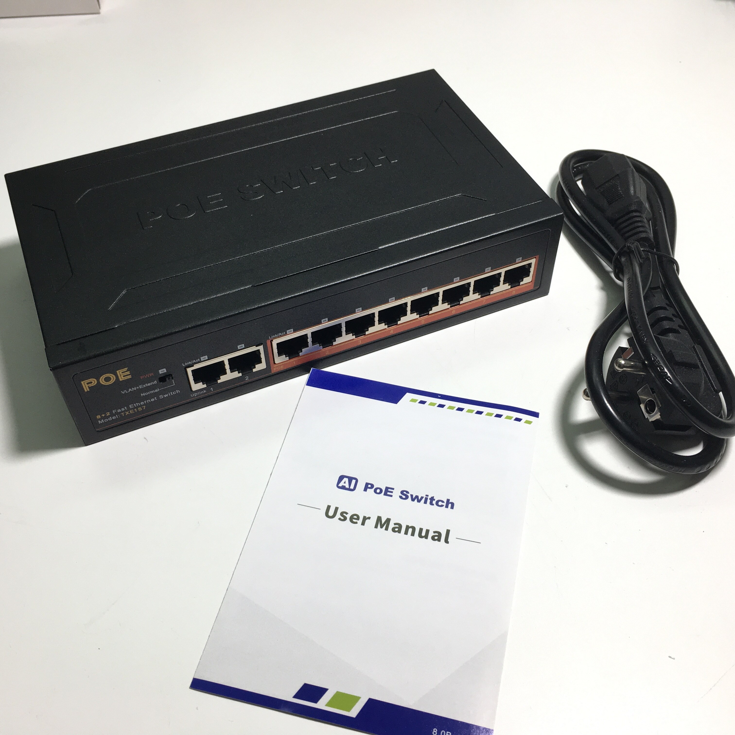 8CH PoE Injector Power Over Ethernet Switch For 48V POE HD IPC 30X PTZ Camera