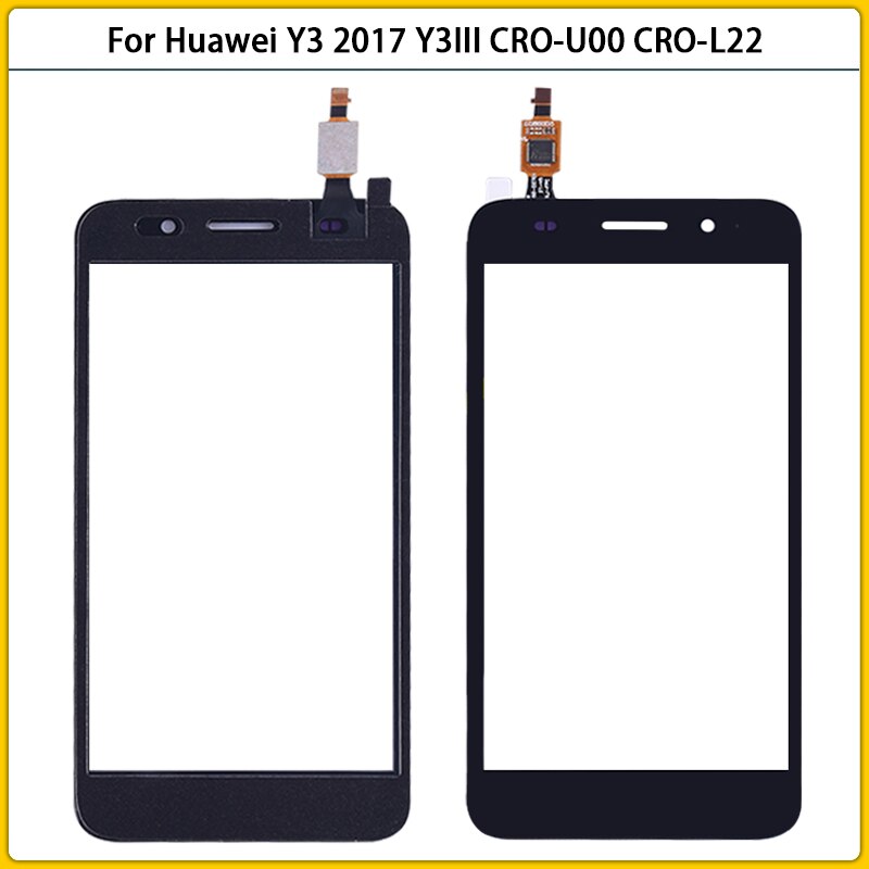 Y5 Lite pantalla táctil para Huawei Y3 CRO-U00 CRO-L02 CRO-L22 Panel de pantalla táctil lente digitalizador de vidrio exterior frontal