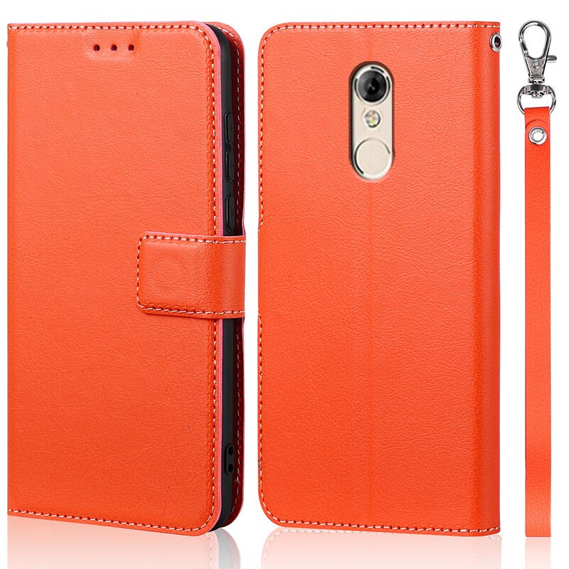 Luxury Flip Case for Lenovo K6 Note K53A48 Cover Original Book Leather Phone Coque Wallet Capa Stand With Strap Card: MW-Orange With Strap